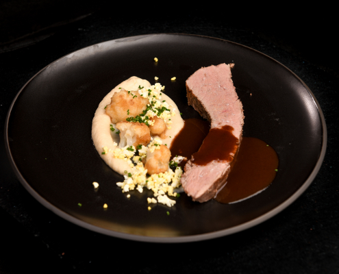 Kalbstafelspitz mit Blumenkohl und Schnittlauch