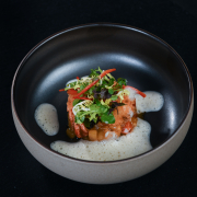 Garnele mit Ananas und Paprika