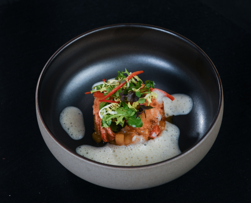 Garnele mit Ananas und Paprika